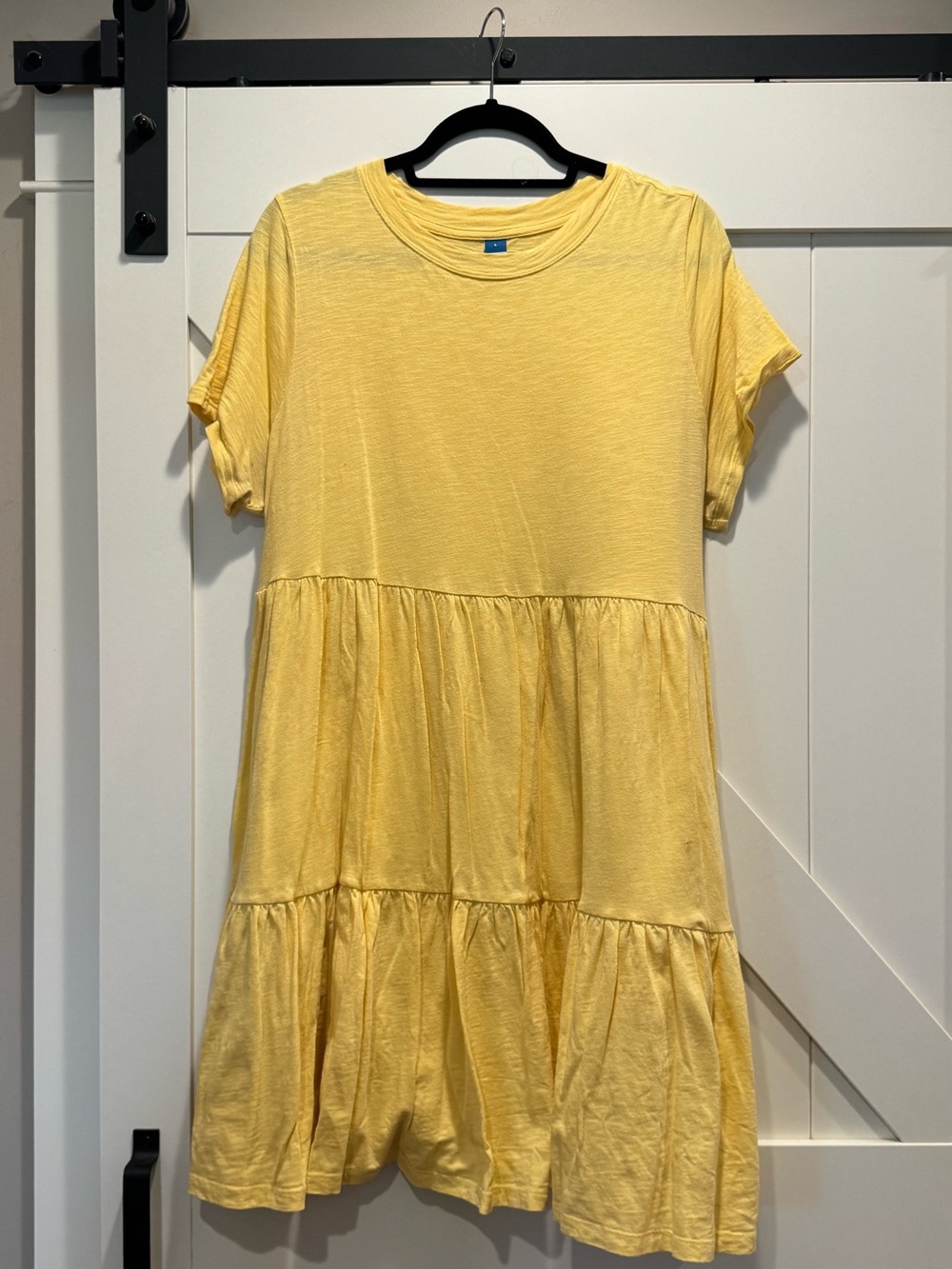 Old Navy Yellow Tiered Short Sleeve Dress